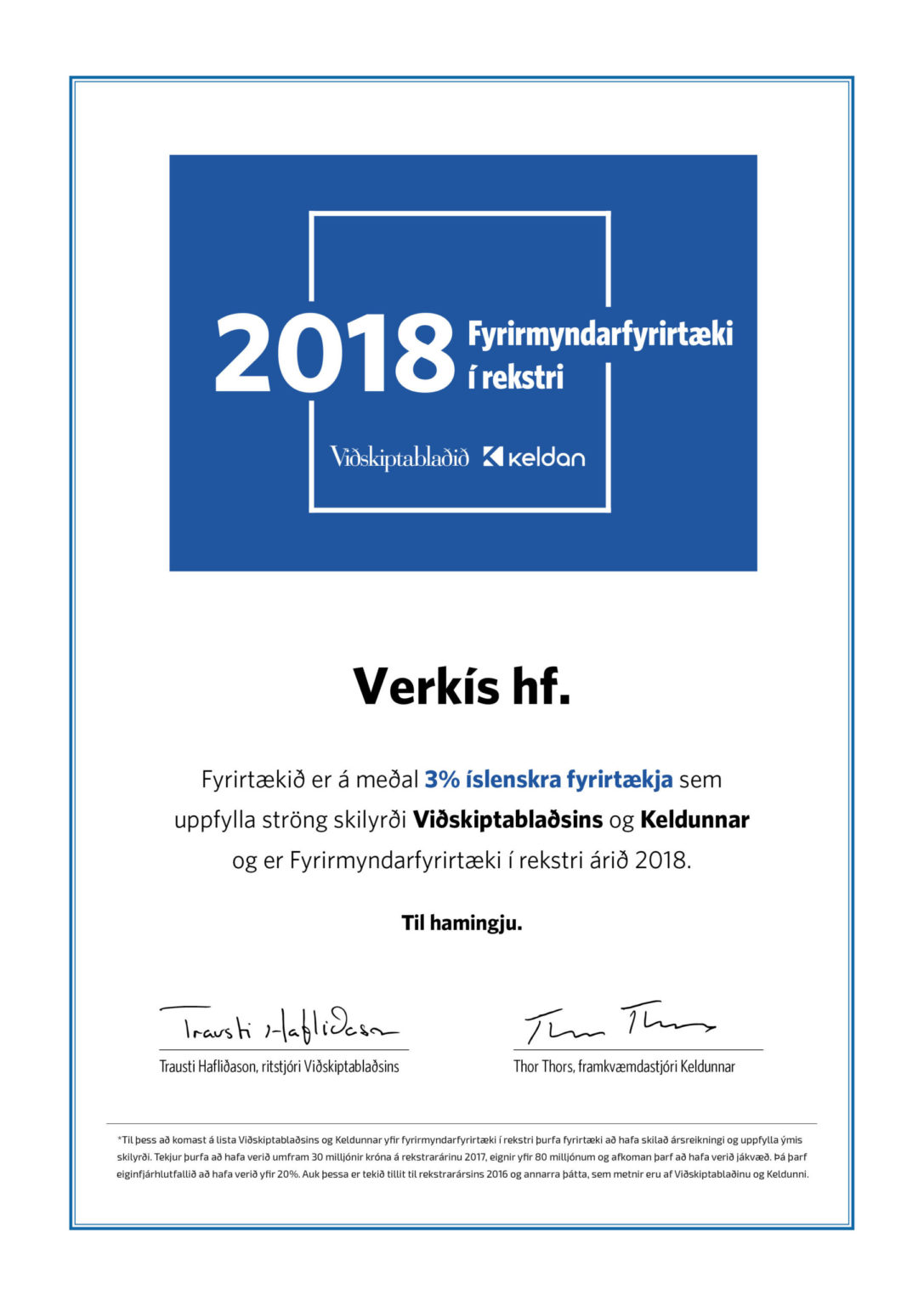 Fyrirmyndarfyrirtæki 2018